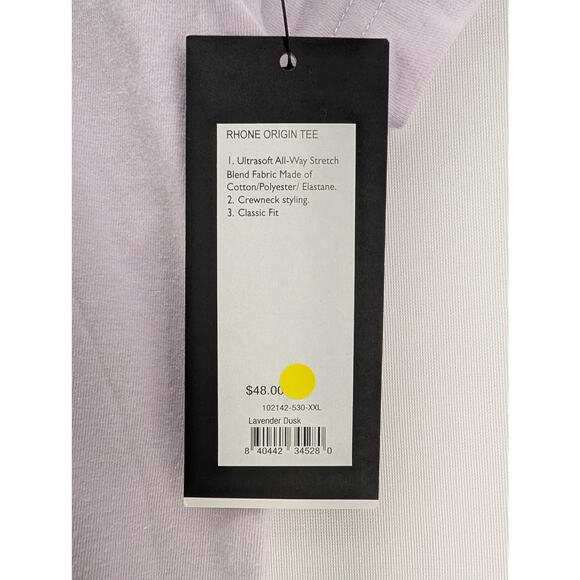 NWT Rhone Origin Tee - Classic Fit in Lavender Dusk size XXL - Picture 4 of 6